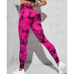 High‎ Waist Stretch Pants Ruched Bum Tummy Control Workout Leggings Large